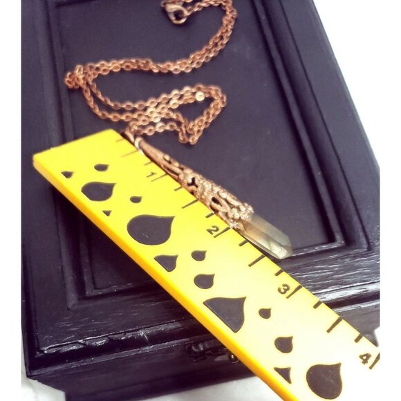 Copper Filigree red quartz crystal necklace handmade copper electroplated - Picture 12 of 12